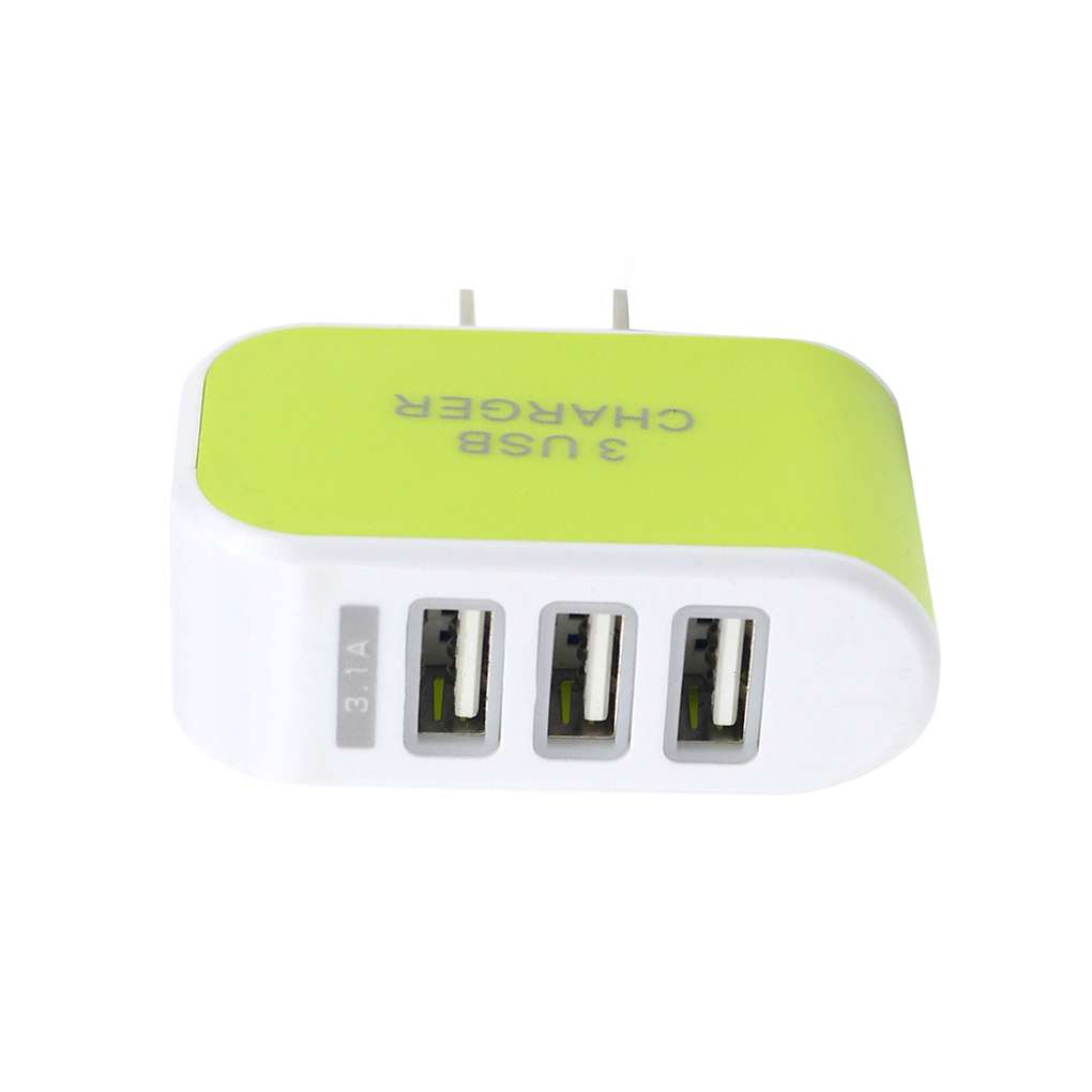 Universal Candy Color 3 USB Multi-Port Wall Charger US power adapter; USB wall Plug Wall Adapter Cube Block AC 110-220V 5V