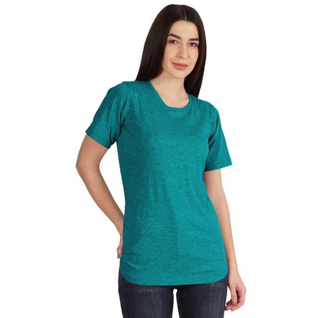Inkmeso Womens Basic Crewneck Tshirt Short Sleeve Regular Fit Long Tee Workout Top