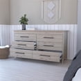 thumbnail image 4 of FM FURNITURE Luxor Commode Double à 6 Tiroirs Bois d'Ingénierie Gris Pâle, 4 of 7