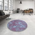 thumbnail image 4 of Ahgly Tapis d'Intérieur Lavable en Machine Carré Transitionnel Violet Clair Bleu, 6 Pieds Carré, 4 of 7