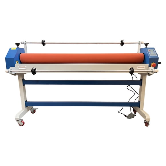 63 Inch Electric/Manual Cold Laminating Machine Rubber Roller Cold Laminator with Film Release Rod 110V