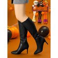 thumbnail image 2 of Unique Bargains Women's Pointed Toe Side Zip Stiletto Heel Knee High Boots, 2 of 7