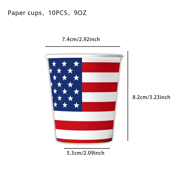 Vaidha Fournitures de Fête du 4 Juillet Assiettes de Fête Drapeau Nappe de Fête Patriotique Serviettes et Fourchettes pour la Journée des Anciens Combattants Décorations de Fête de la Fête de l'Indépendance et du Memorial Day