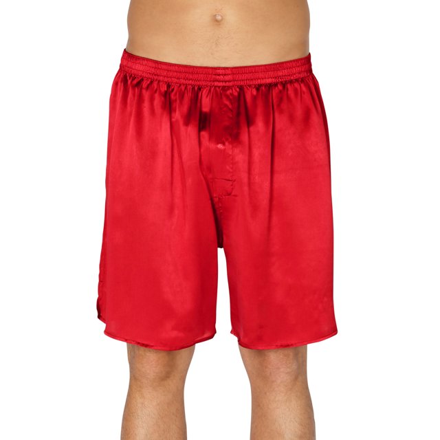 Intimo Boxeurs Classiques en Soie pour Hommes - Grande Taille, Rouge, 1X