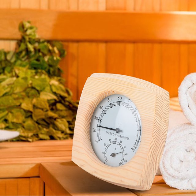 Wood ,Digital Hygrometer Indoor ,Temperature Hygrometer,Digital Temperature Meter,for Room,Bathroom,Sweat Stream Room,etc.