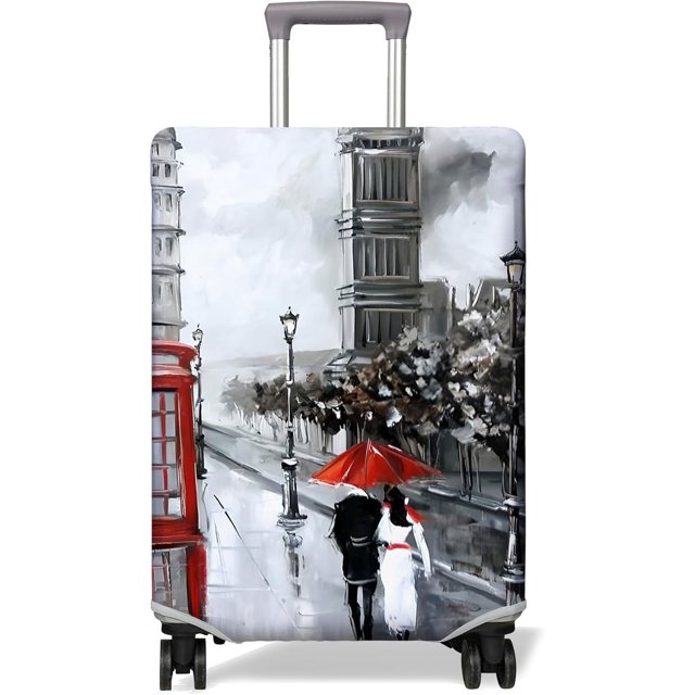 Travel Luggage Cover Suitcase Protector Fits 18-32 Inch Luggage Wheel Covers Patterned Travel Related Items Flower Luggage Protector Elastic Luggage Anti-scratch Suitcase Cover S