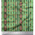 thumbnail image 1 of Soimoi Moss Georgette Fabric Ikat Southwestern Printed Fabric 1 Yard 42 Inch Wide, 1 of 3