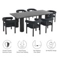 thumbnail image 3 of Modway Nautica 7 Table Set Dining Patio Furniture, Charcoal, 3 of 5