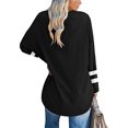thumbnail image 3 of LUXUR T-shirt pour Femmes à Blocs de Couleur T-shirt à Manches Longues Tee Décontracté Hauts Col Rond Chandail Noir TG, 3 of 3