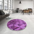 thumbnail image 4 of Ahgly Company Machine Washable Indoor Rectangle Transitional Dark Magenta Purple Area Rugs, 2' x 4', 4 of 7