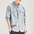 thumbnail image 2 of Pisexur Coupe-Vent Veste Mode Homme Couleur Unie Manches Longues Sans Capuche Décontractée Vestes de Randonnée Vestes d'Automne pour Hommes, 2 of 9