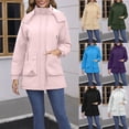 thumbnail image 1 of Sentmoon Winter Jackets for Women Oversized Hooded Neck Long Sleeve Woman Coat Zipper Solid Color Windproof Waterproof Clothes for Women with Pockets Fall and Winter Delightful for Sports, 1 of 9