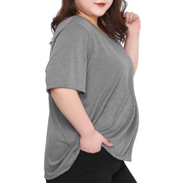 breaise Tunique Grande Taille pour Femmes Maternité Manches Courtes Vêtements Coupe Ample Vêtements Chemises Fluides Hauts d'Été