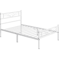 thumbnail image 3 of FullFurnique Metal Platform Bed Frame with Cloud Inspired Design Headboard, Twin, White, 3 of 7