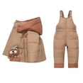 thumbnail image 1 of RXMEKW Insulated Down Jacket And Overalls Set For Toddlers Winter Ski Suit With Snap Crotch For Boys And Girls In Blue, 1 of 6