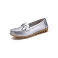 thumbnail image 3 of MAWCLOS Ladies Moccasins Comfort Nursing Shoes Slip On Resistant Loafers Bow Work Boat Shoe Silver 8.5, 3 of 3