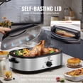 thumbnail image 3 of VEVOR Electric Roaster Oven, 22 lb 18-QT Turkey Roaster Oven with Self-Basting Lid, Roaster Oven with Removable Pan, Defrost & Warm Function, Adjustable Temperature, Visible & Self-basting Lid, Silver, 3 of 9