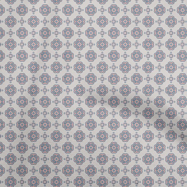 oneOone Rayon Light Gray Fabric Asian Ornamental Tile Craft Projects Decor Fabric Printed By The Yard 56 Inch Wide