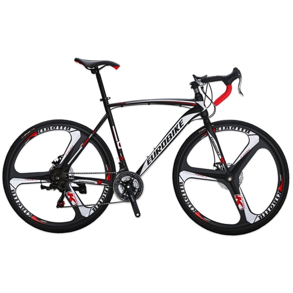 Vélo de Route 700C Eurobike XC550 pour Hommes et Femmes Cadre 54 Cm/49 cm, Vélo Roues 700C, 21 Vitesses Freins à Disque Doubles Vélos de Navettage Adulte