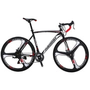 700C Road bike Eurobike XC550 for Mens and Womens 54cm/49cm Frame,Bicycle 700C Wheels,21 Speed Dual Disc Brake Commuter Bicycles Adult