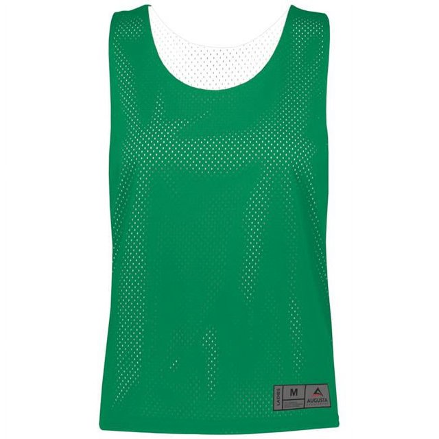 ASI 9719.340.S Ladies Mesh Reversible Pinnie Top, Kelly & White - Small