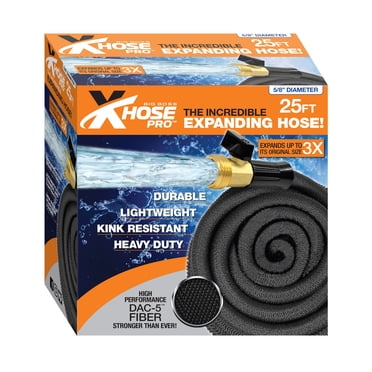 Xhose Pro Garden Hose, 25 Foot Expandable Garden Hoses, Tough & Flexible Water Hose