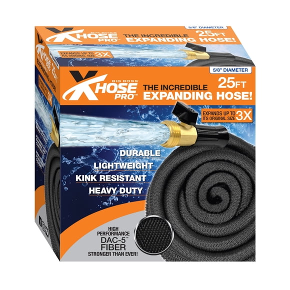 Xhose Pro Garden Hose, 25 Foot Expandable Garden Hoses, Tough & Flexible Water Hose
