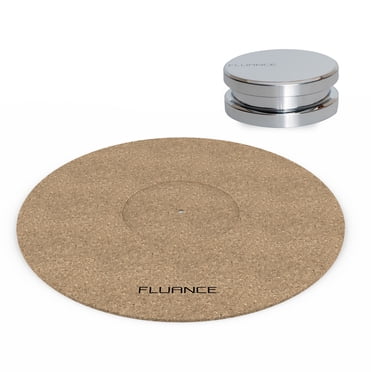 Fluance Liège Plateau Mat et HiFi Vinyle Record Poids 760 Grammes Acier LP Disque Stabilisateur Plaque Tournante Accessoire avec Coussinet de Protection en Velours pour l'Amortissement des Vibrations (RW02)