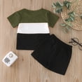 thumbnail image 3 of Sunnyoo Boys Summer Outfits Patchwork Color Short Sleeve Pocket T Shirt Shorts Tracksuit Set, 3 of 3