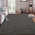 thumbnail image 1 of Garvee 8'x10' Area Rugs Braided Print Rug, Machine Washable Indoor Rug Non-Slip Low Pile Farmhouse Solid Carpet for Bedroom, Living Room, Dining Room Office, Gray Brown, 1 of 10