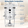 thumbnail image 3 of 2Pack 7QT Soup Chafer Station with Contemporary Marmite Water Pan, Stainless Steel, Including Fuel Holder & Ladle - Perfect for Buffets, Events and Party Service, 3 of 8