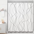 thumbnail image 1 of Ensemble de Rideau de Douche en Tissu, Rideau de Douche à Rayures Grises Abstraites avec 12 Crochets pour Rideau de Douche, Rideau de Douche en Tissu Blanc Rustique, Ensembles de Rideaux de Douche Style Western Farmhouse pour Salle de Bain, 72x72 Pouces, 1 of 5