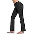 thumbnail image 3 of HISKYWIN Pantalon de Yoga avec Poche Intérieure, Contrôle du Ventre Extensible 4 Directions, Pantalon de Course Long Évasé HF2-Black-TG, 3 of 4