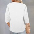 thumbnail image 4 of Plebaso Chemises Décontractées pour Femmes Manches 3/4 Col Rond Tunique Ample Blouses d'Été Unies Tee pour Femmes, 4 of 7