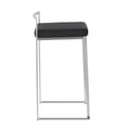thumbnail image 4 of Heavenly Collection Black PU Stool with Stainless Steel Frame SET OF 3, 4 of 4