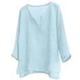 thumbnail image 1 of Mens Summer Long Sleeves ?Neck Comfortable Loose Blouse Tops, 1 of 9