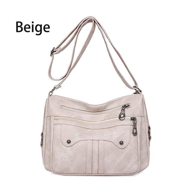 Yhmxh Crossbody Bags for Women,Backpack,Diaper Bag,Lunch Box Multi Functional Large Capacity Shoulder Bag Large Capacity Shoulder Bag Washed Leather Bag Fashionable Mom Bag The Storage