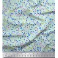 thumbnail image 1 of Soimoi Green Polyester Crepe Fabric Leaves,Insect & Floral Artistic Decor Fabric Printed BTY 42 Inch Wide, 1 of 3