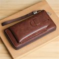 thumbnail image 1 of Renjiang Mens Credit Card Wallet Long Wallet Leather Billfold Zip Around Checkbook Wallet multiple Credit Card Slots College Backpack, 1 of 2
