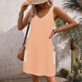 thumbnail image 5 of Timegard Robes pour Femmes Col en V Été Décontracté Robes T-Shirt Sortie de Plage Robe Débardeur avec Poches, 5 of 5