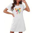 thumbnail image 4 of Birdeem Chemises de Nuit pour Femmes Chemise de Nuit Courte Surdimensionnée pour Femmes Mode Imprimé sur la Poitrine Robe de Nuit à Manches Courtes, 4 of 12