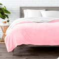 thumbnail image 2 of Bare Home Plush Sherpa Bed Blanket - Fluffy & Soft - Reversible - Lightweight - King, Light Pink, 2 of 7