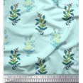 thumbnail image 1 of Soimoi Velvet Fabric Leaves & Floral Block Print Fabric by The Yard 58 Inch Wide, 1 of 3