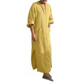 thumbnail image 4 of Ketyyh-chn99 Chemise Habillée Décontractée pour Homme Mode Décontractée pour Homme Coton Col en V Manches Longues Robe Veste Haut Jaune,G, 4 of 5