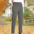 thumbnail image 1 of SDNall Pantalon en Velours Côtelé à Poches Solides pour Femmes, 1 of 9
