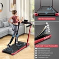 thumbnail image 4 of SuperFit 2.25HP 2 in 1 Folding Treadmill Jogging Machine W/APP Control Red, 4 of 10