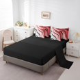 thumbnail image 3 of YST Rasberry Red Pink Grey 7-Piece Comforter Set, Aesthetic Wave Bed in a Bag, Queen, Geometric Stripe, Modern Abstract Bedding Set, 3 of 4
