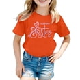 thumbnail image 1 of LUOGENLI T-Shirt pour Filles Mode Décontractée pour Enfants Imprimé Col Rond Manches Courtes T-Shirt Maxi Ensemble Vacances Orange 6-7 Ans, 1 of 4