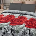 thumbnail image 2 of JML Couverture en Molleton Peluche Doux pour Lit Très Grand 83"x91 Pouces 5.7lb, Couverture Raschel 2 Plis Gris Rose Rouge, 2 of 6
