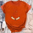 thumbnail image 4 of Dadaria T-Shirt Femme Orange Manches Courtes Col Rond Été Chandail Blouses S, 4 of 5